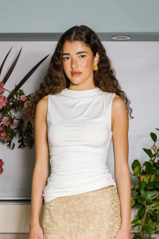Ruched Tank | Ivory sold by With Harper Lu