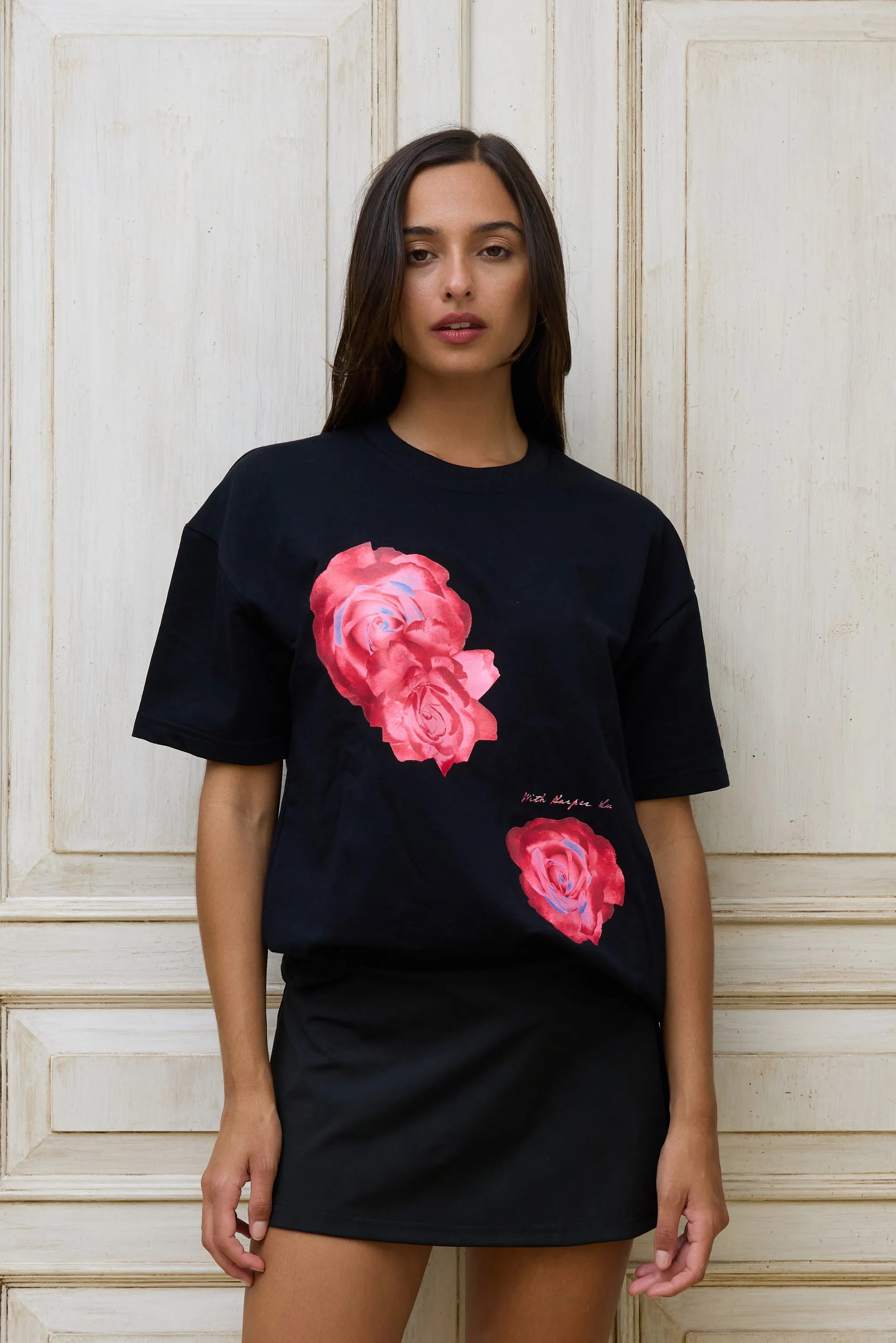 Oversized Tee | Black Rose sold by With Harper Lu