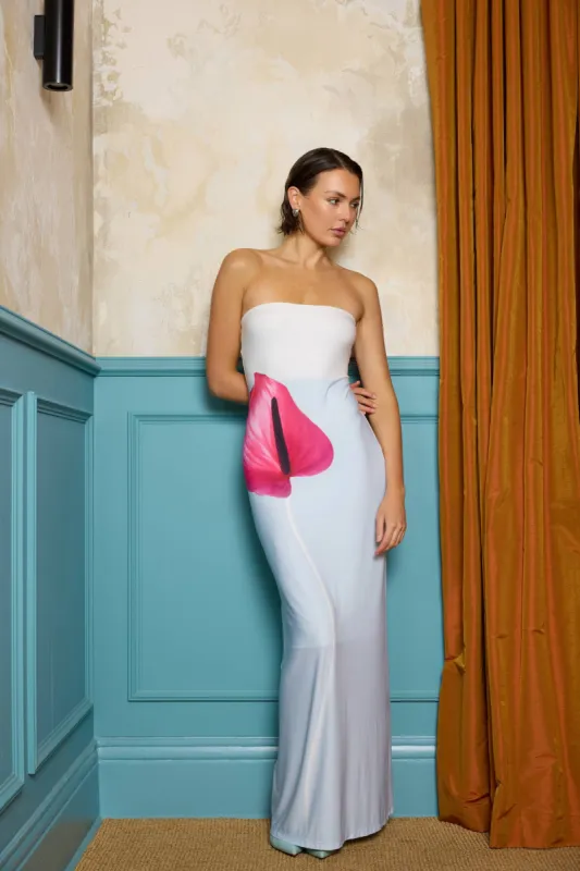 Strapless Slip Dress | Fuchsia Anthurium sold by With Harper Lu