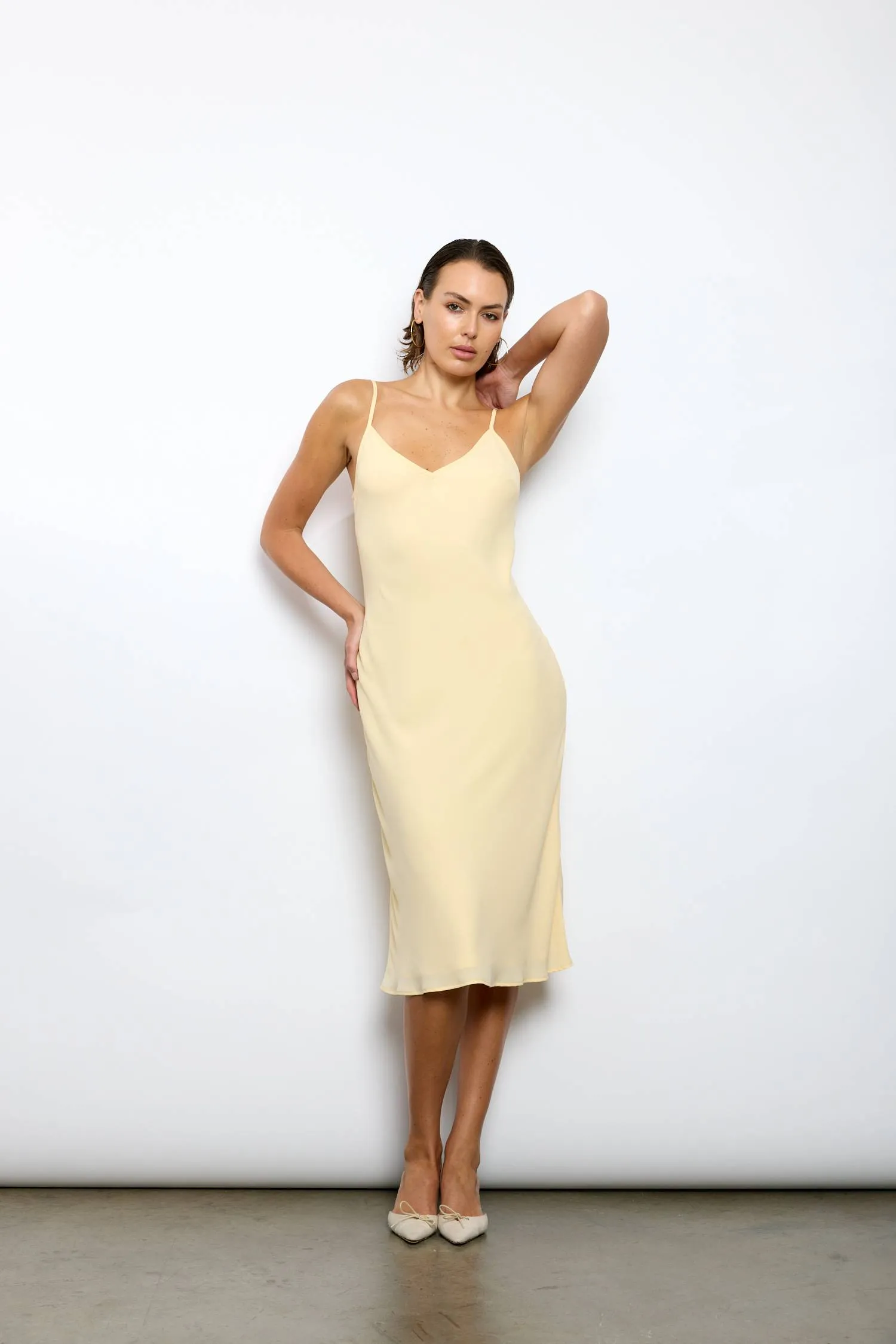 Georgette Midi Dress | Lemon sold by With Harper Lu product image thumbnail 3