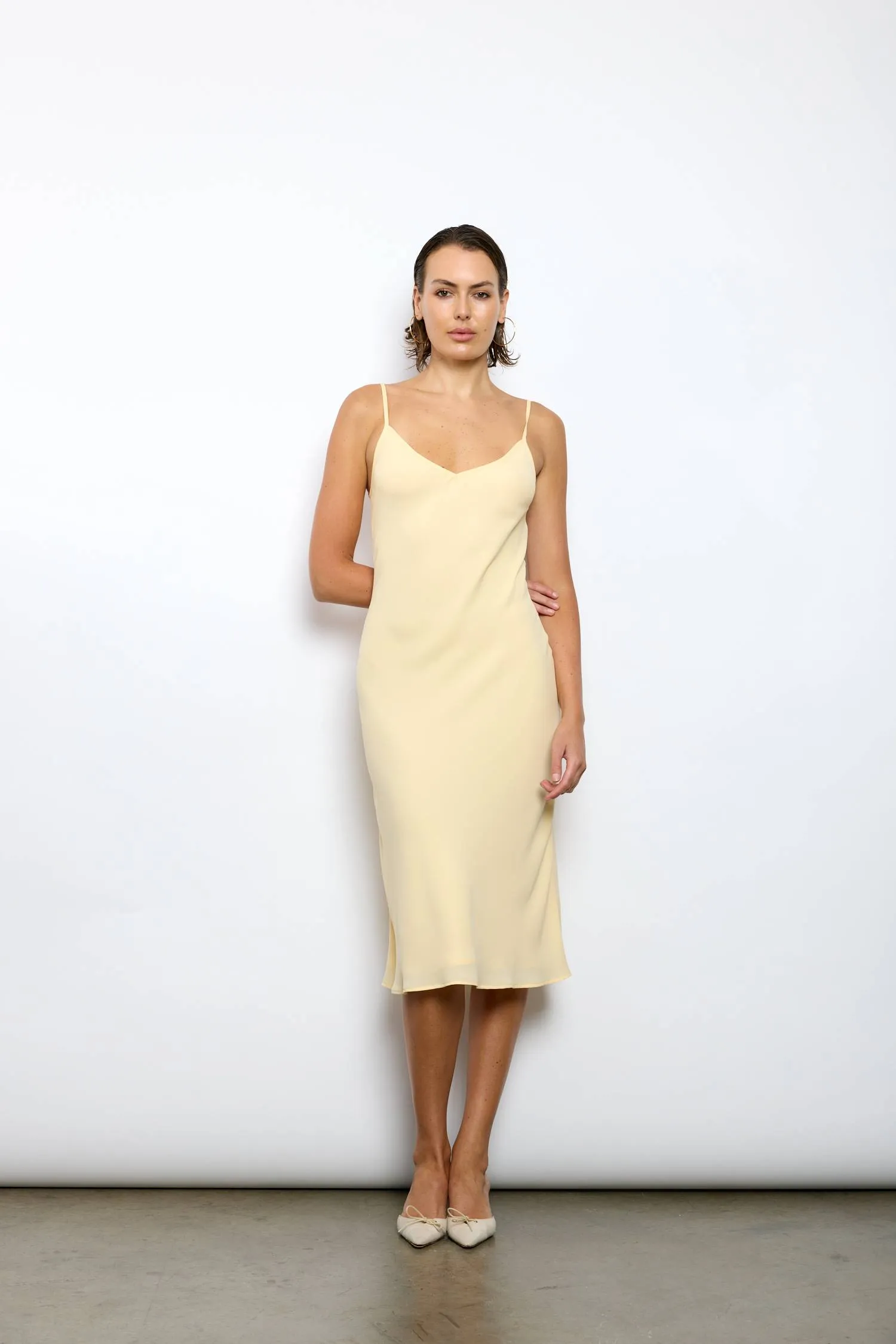 Georgette Midi Dress | Lemon sold by With Harper Lu