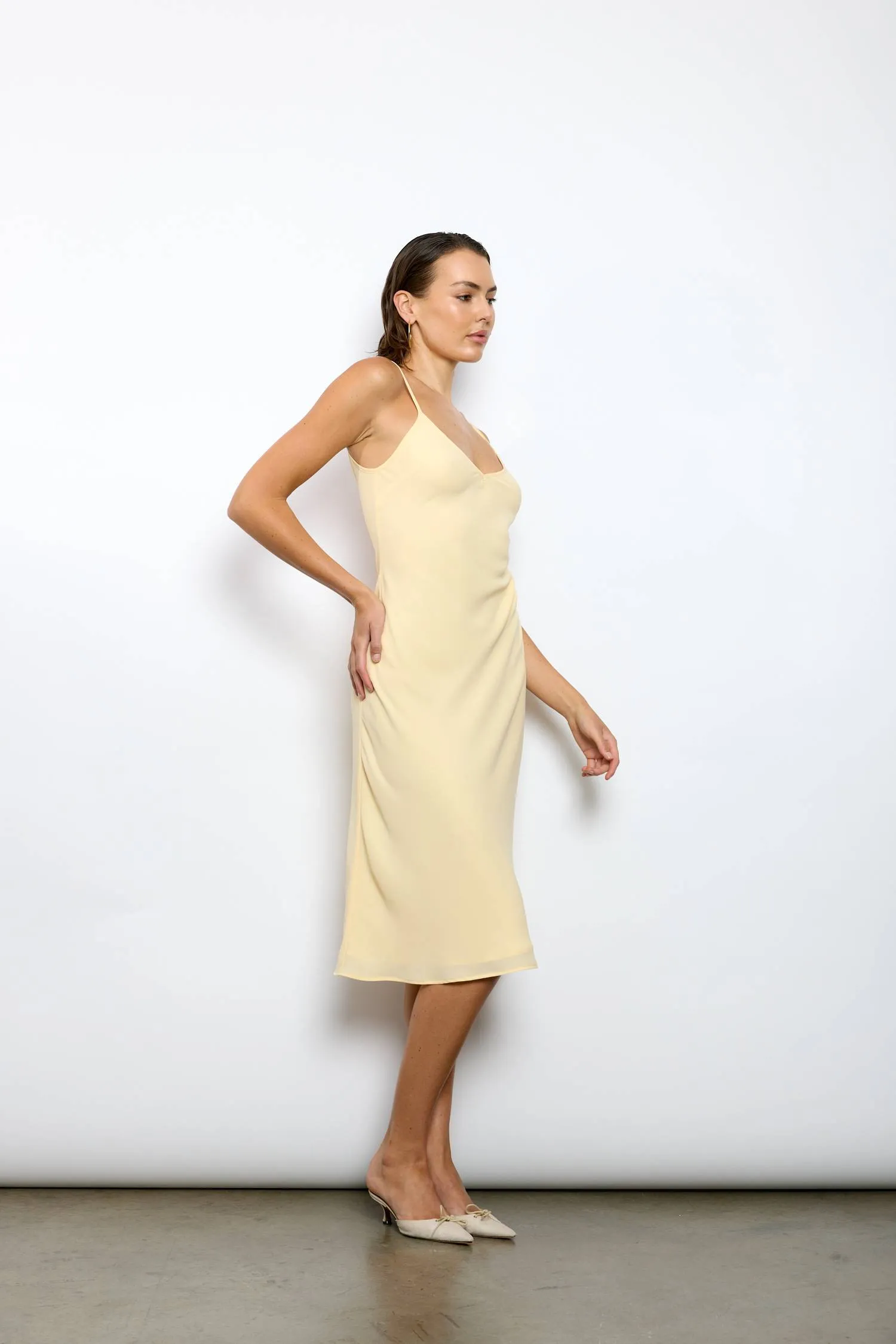 Georgette Midi Dress | Lemon sold by With Harper Lu product image thumbnail 4