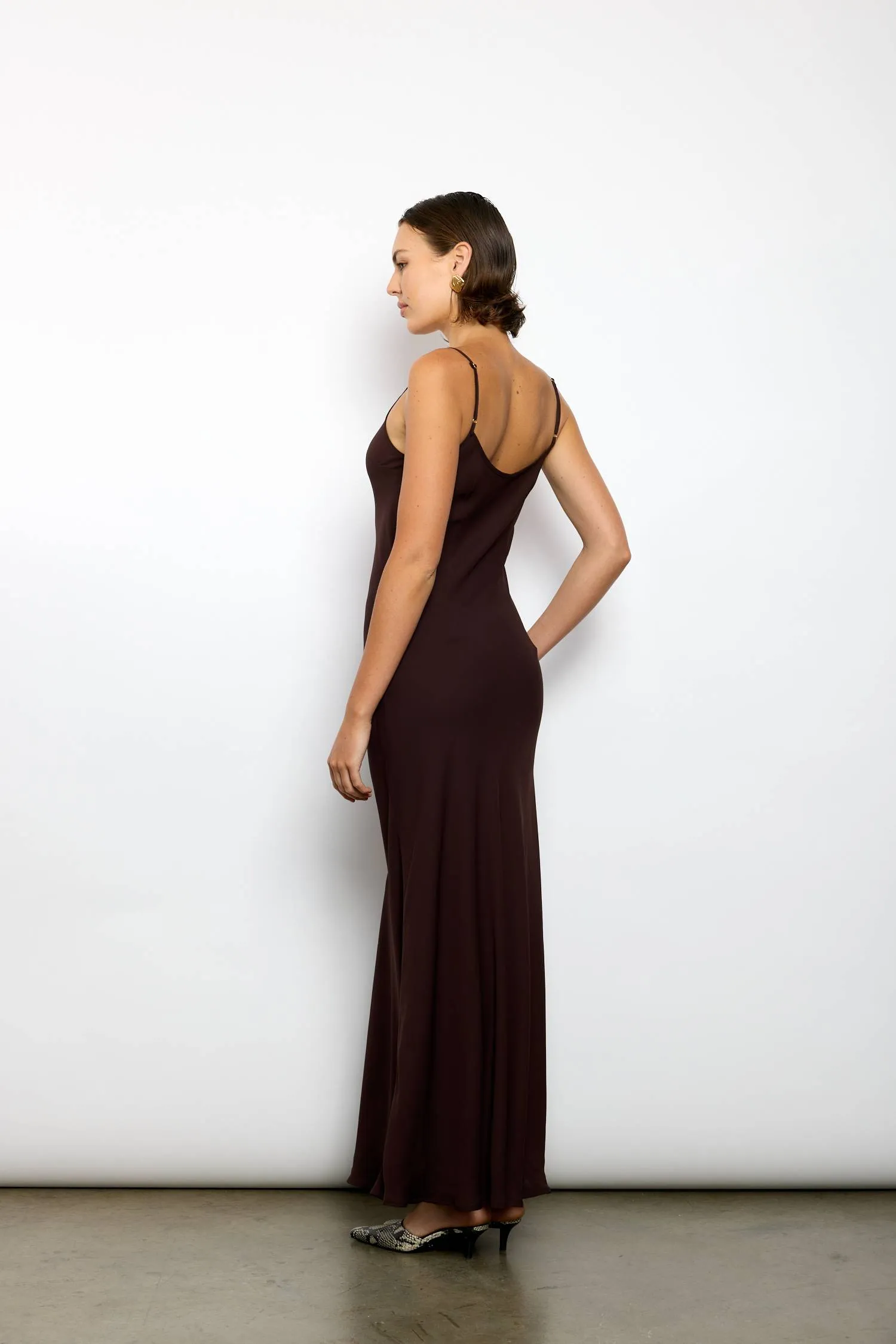 Georgette Maxi Dress | Chocolate sold by With Harper Lu product image thumbnail 2