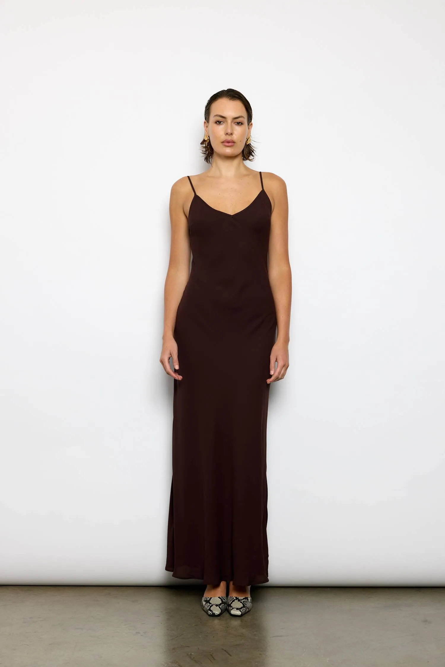 Georgette Maxi Dress | Chocolate sold by With Harper Lu