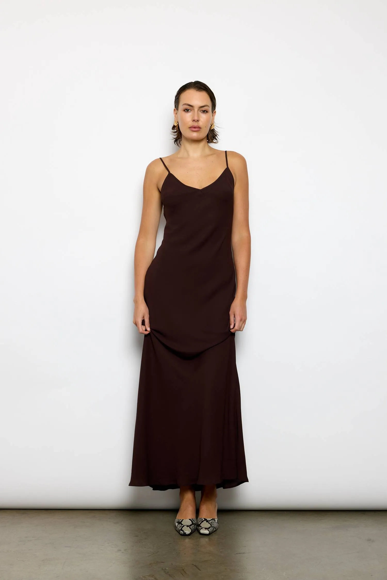 Georgette Maxi Dress | Chocolate sold by With Harper Lu product image thumbnail 4