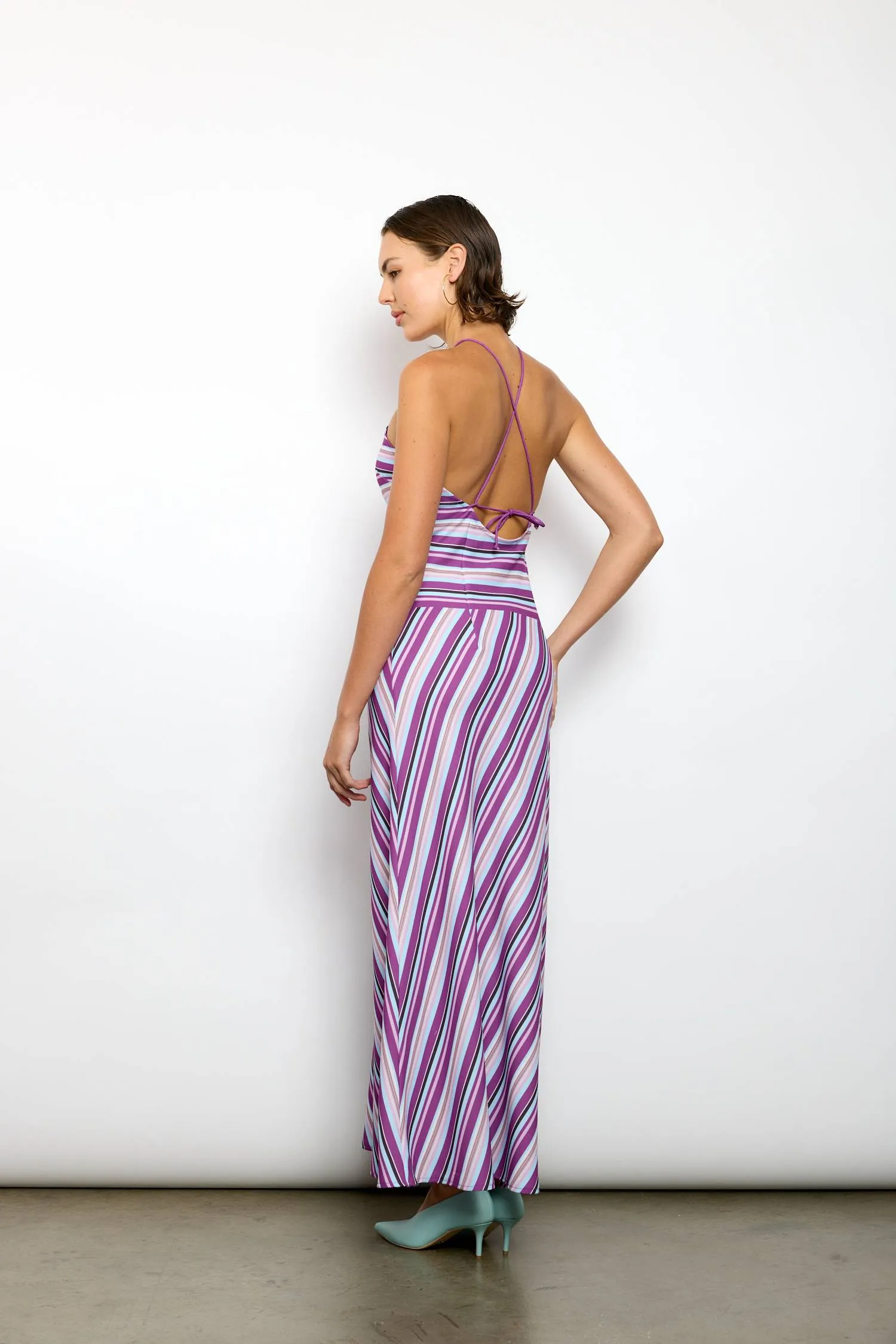 Halter Maxi Dress | Violet Stripe sold by With Harper Lu product image thumbnail 2