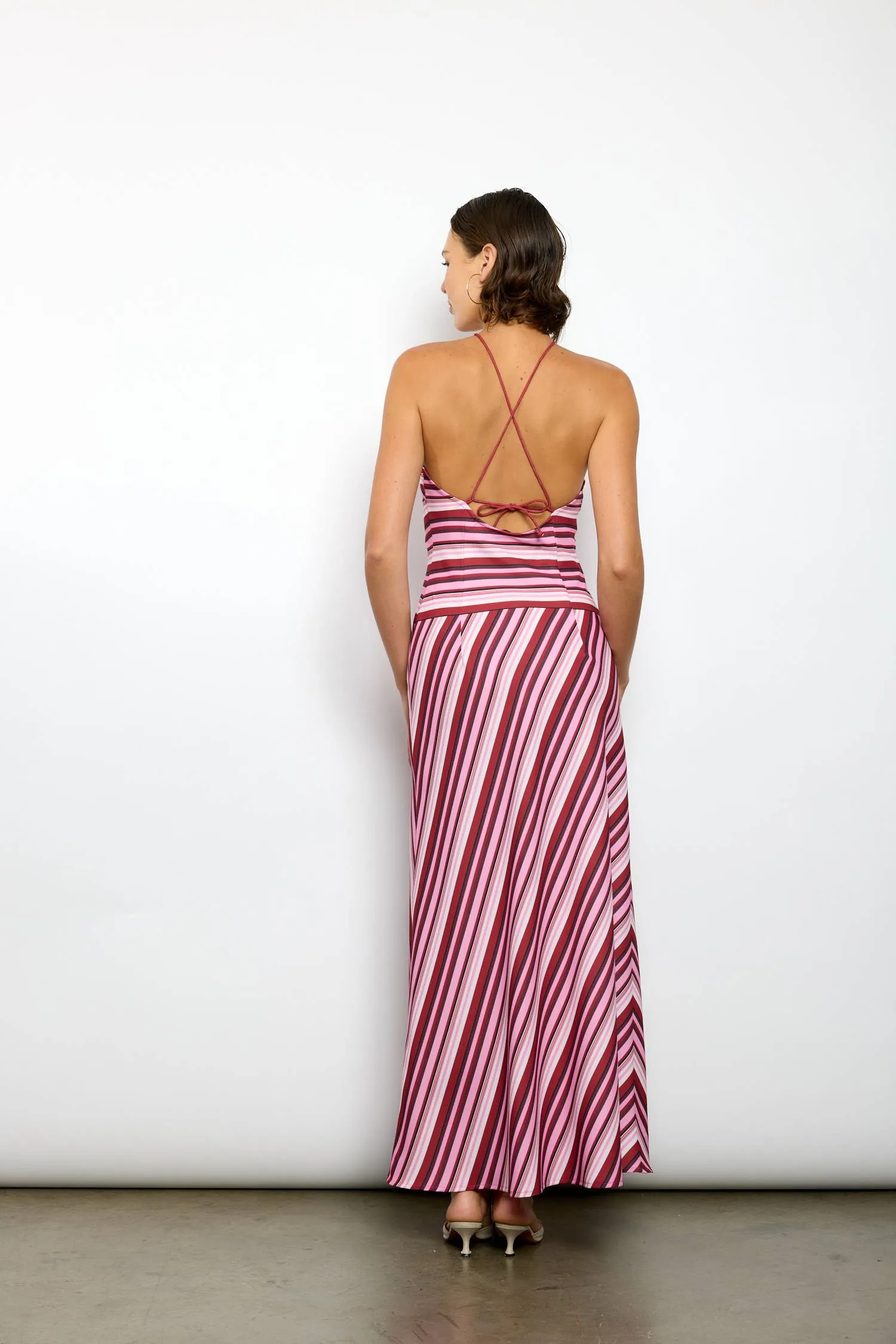 Halter Maxi Dress | Magenta Stripe sold by With Harper Lu product image thumbnail 2