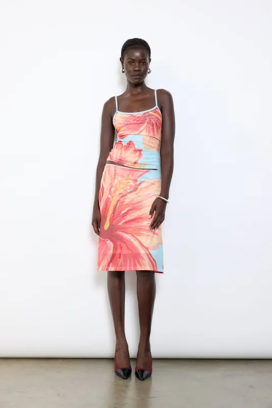 Midi Skirt | Mesh Hibiscus Art sold by With Harper Lu