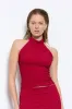 Textured Halter Top | Deep Red sold by With Harper Lu