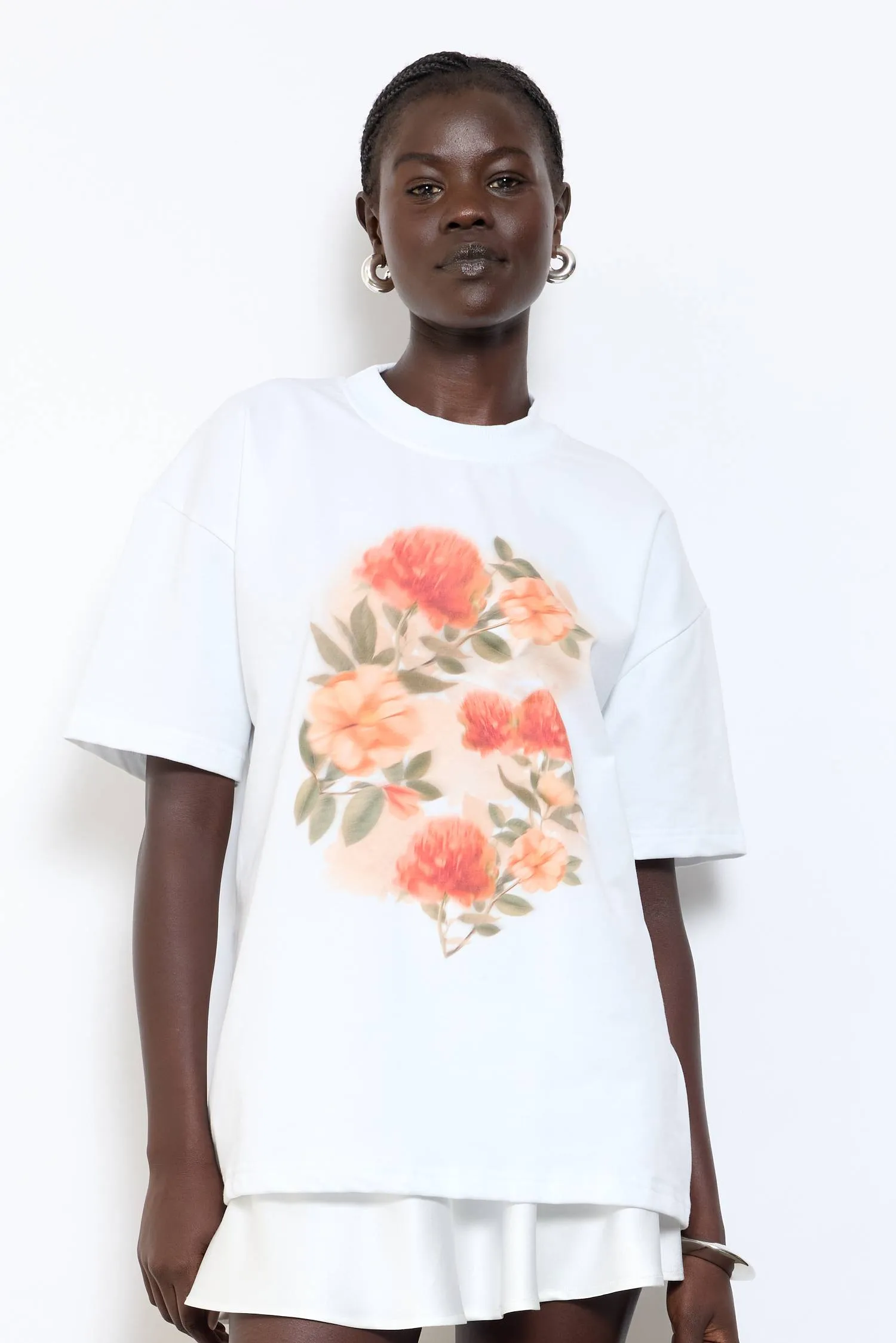 Oversized Tee | Peach Floral sold by With Harper Lu
