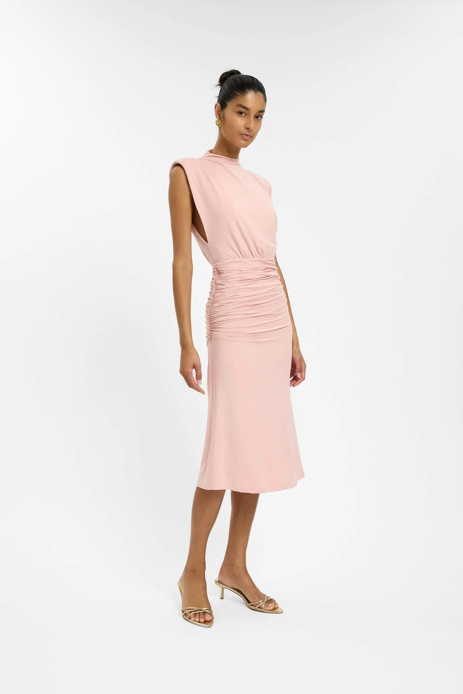 Structured Shoulder Midi Dress | Musk sold by With Harper Lu product image thumbnail 4