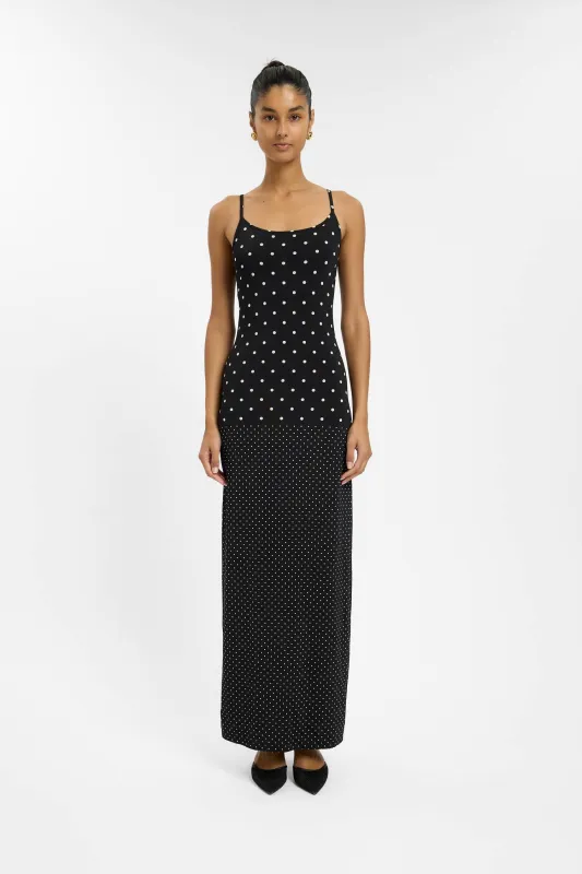 Pre-order: Slip Dress | Black Polka sold by With Harper Lu