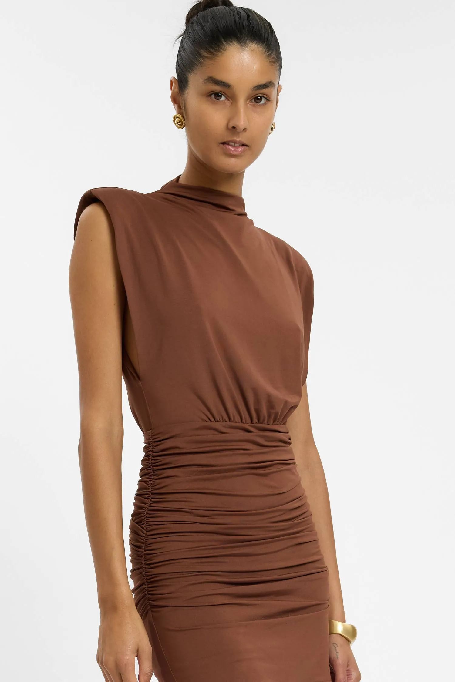 Structured Shoulder Mini Dress | Cafe sold by With Harper Lu product image thumbnail 3