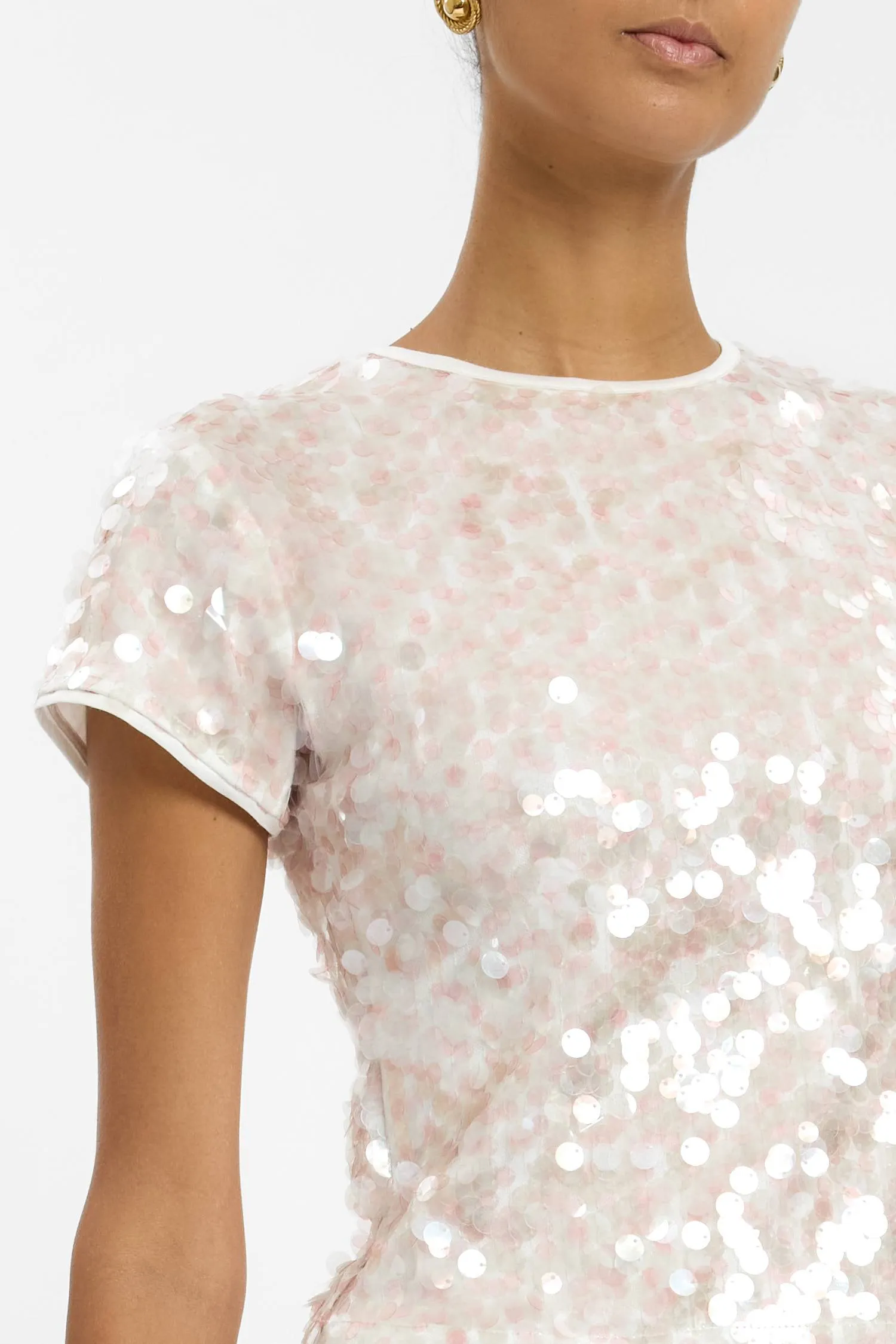 Fitted Tee | Pink Sequin sold by With Harper Lu product image thumbnail 4