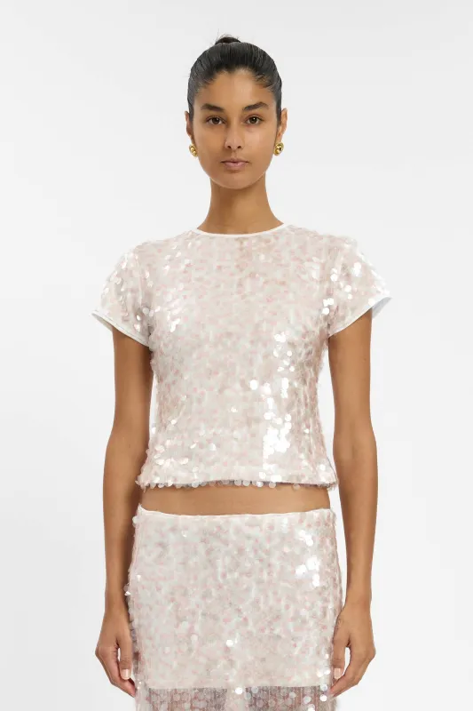 Fitted Tee | Pink Sequin made by With Harper Lu