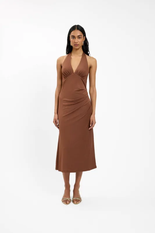 Pleated Backless Halter Dress | Cafe sold by With Harper Lu