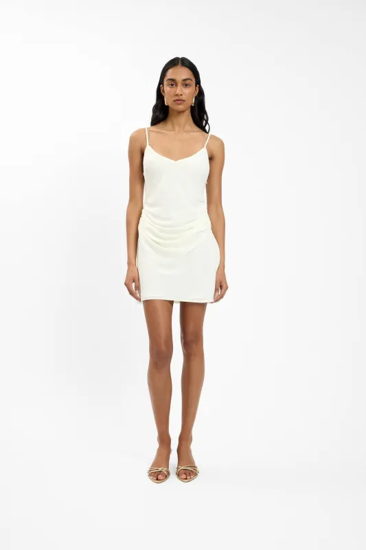 Georgette Draped Mini Dress | White sold by With Harper Lu