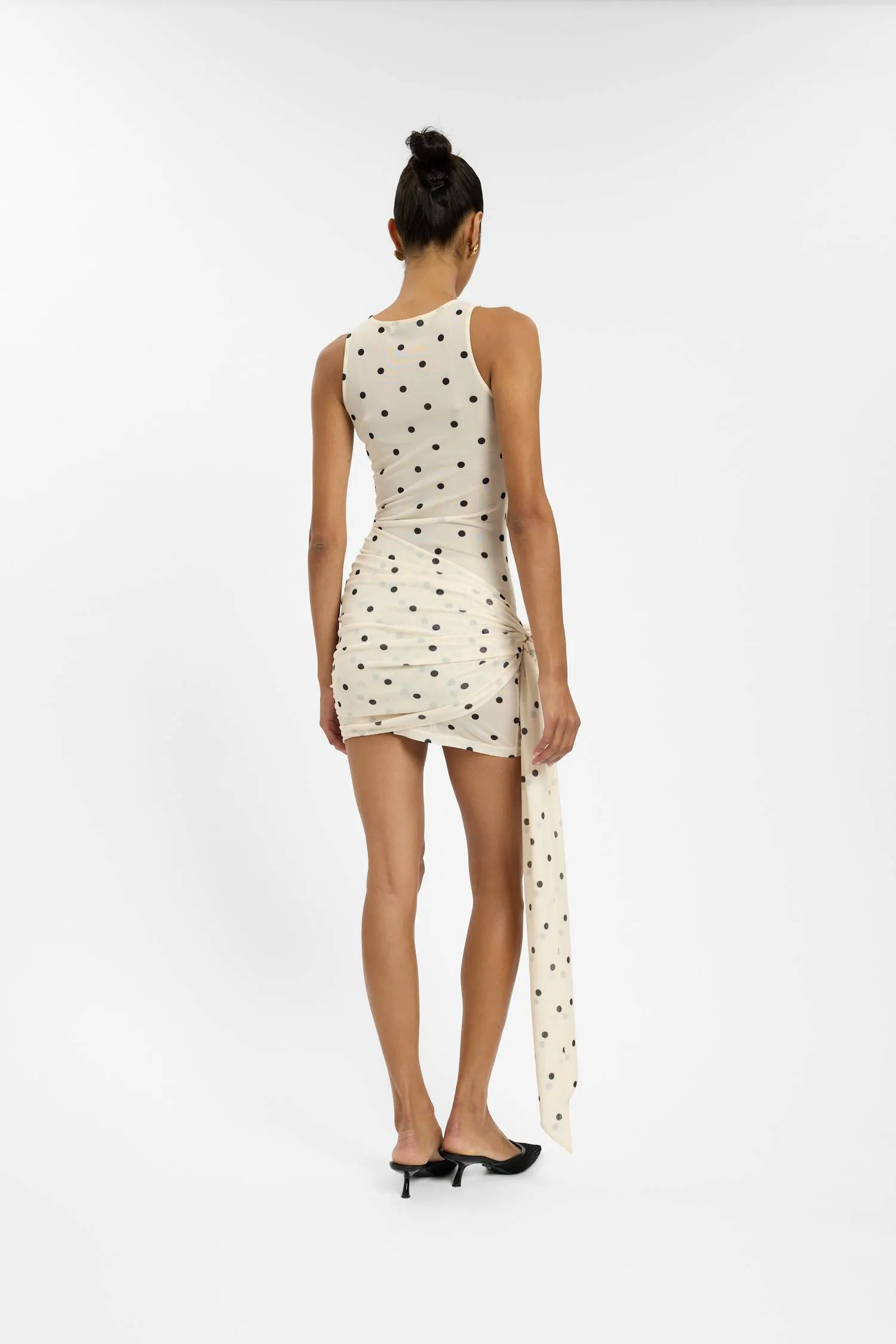 Wrap Mesh Mini Dress | Ivory Polka sold by With Harper Lu product image thumbnail 2