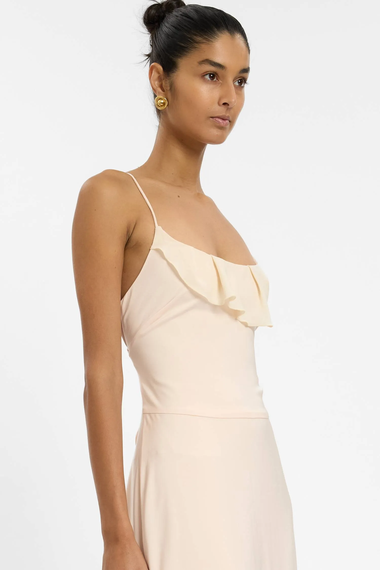 Frill Backless Maxi Dress | Blush Satin sold by With Harper Lu product image thumbnail 3