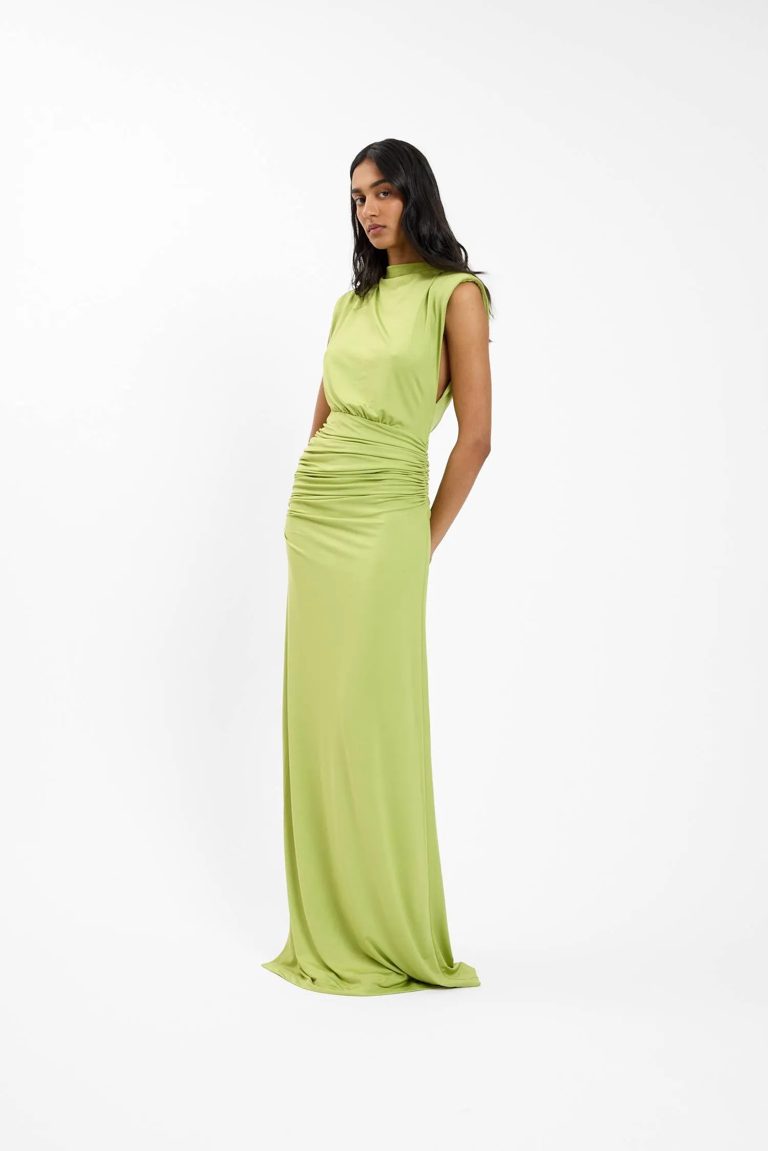 Structured Shoulder Gown | Emerald sold by With Harper Lu product image thumbnail 5