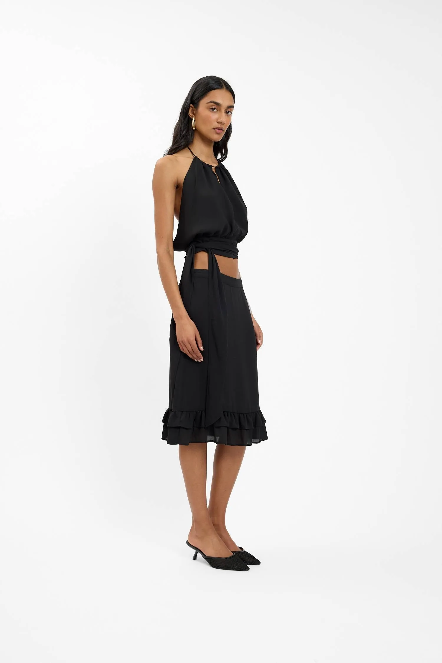 Draped Halter Top | Black sold by With Harper Lu product image thumbnail 4