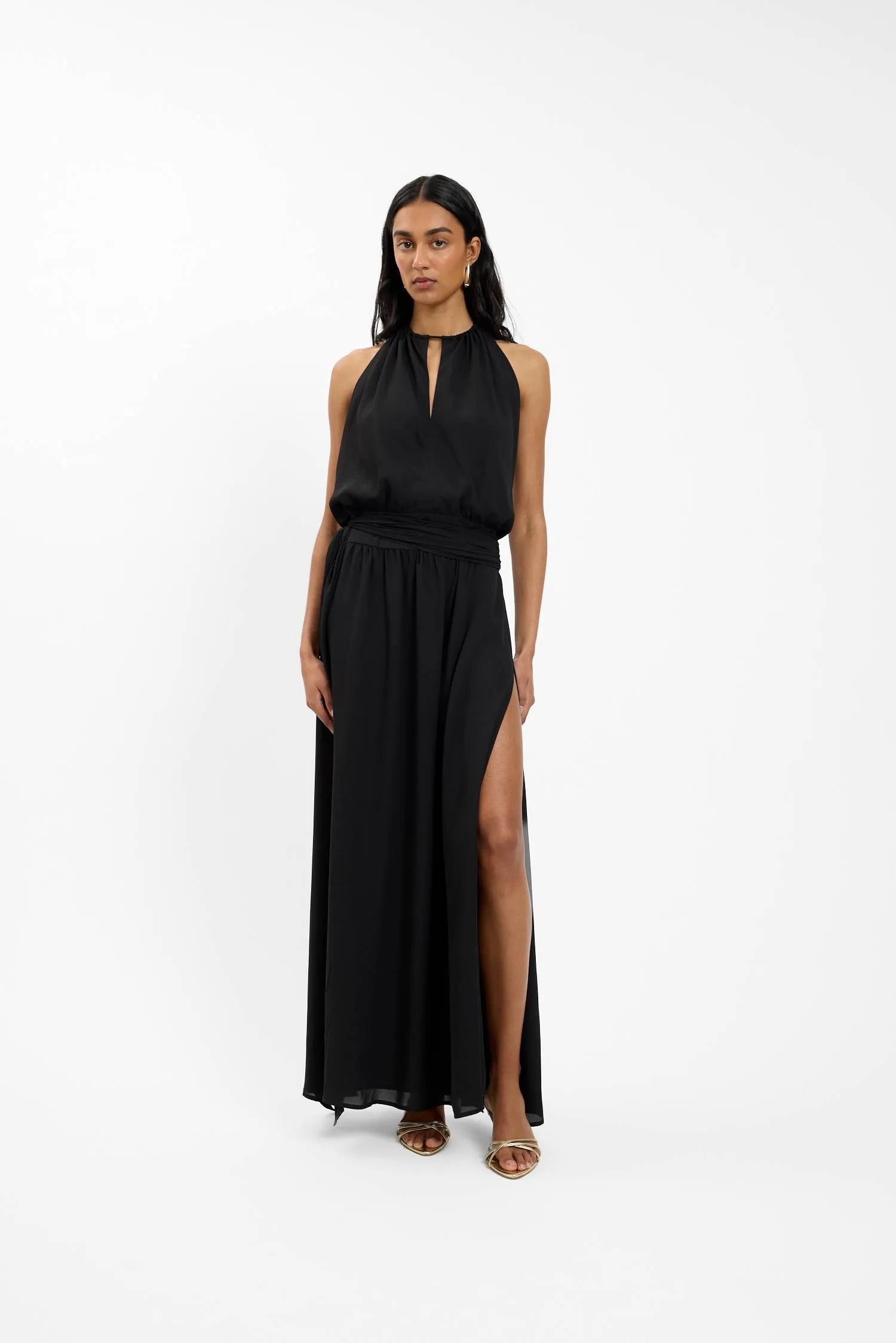 Draped Backless Gown | Black sold by With Harper Lu