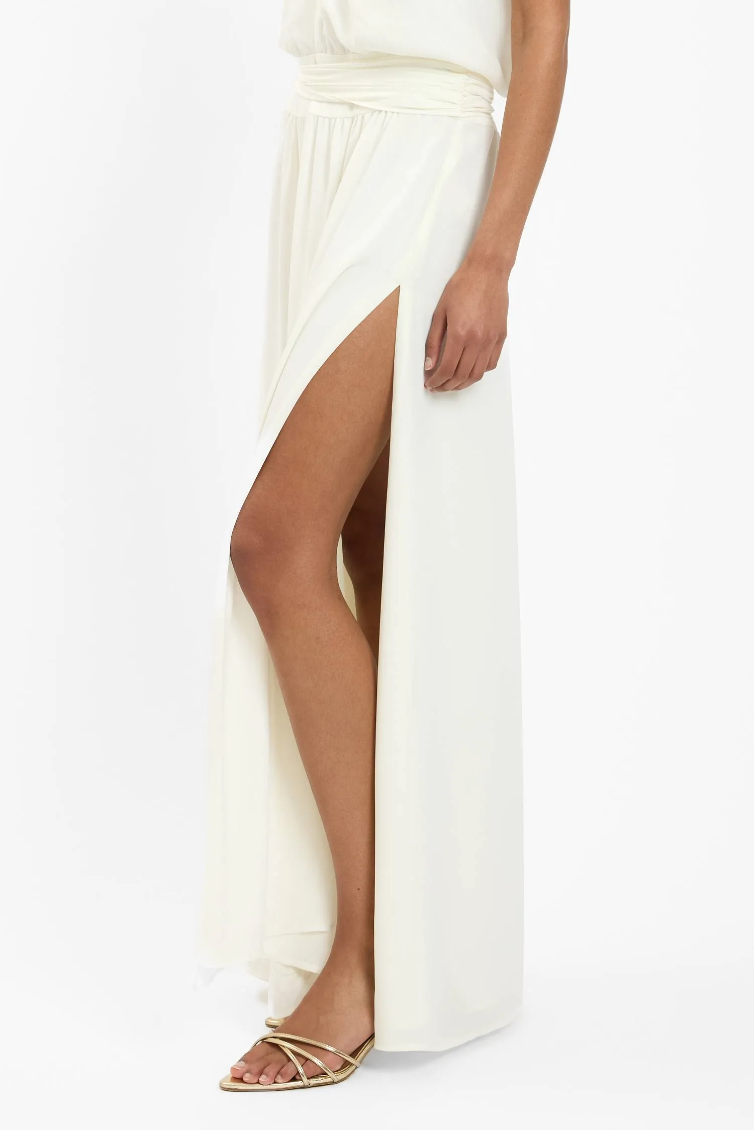 Draped Backless Gown | White sold by With Harper Lu product image thumbnail 5
