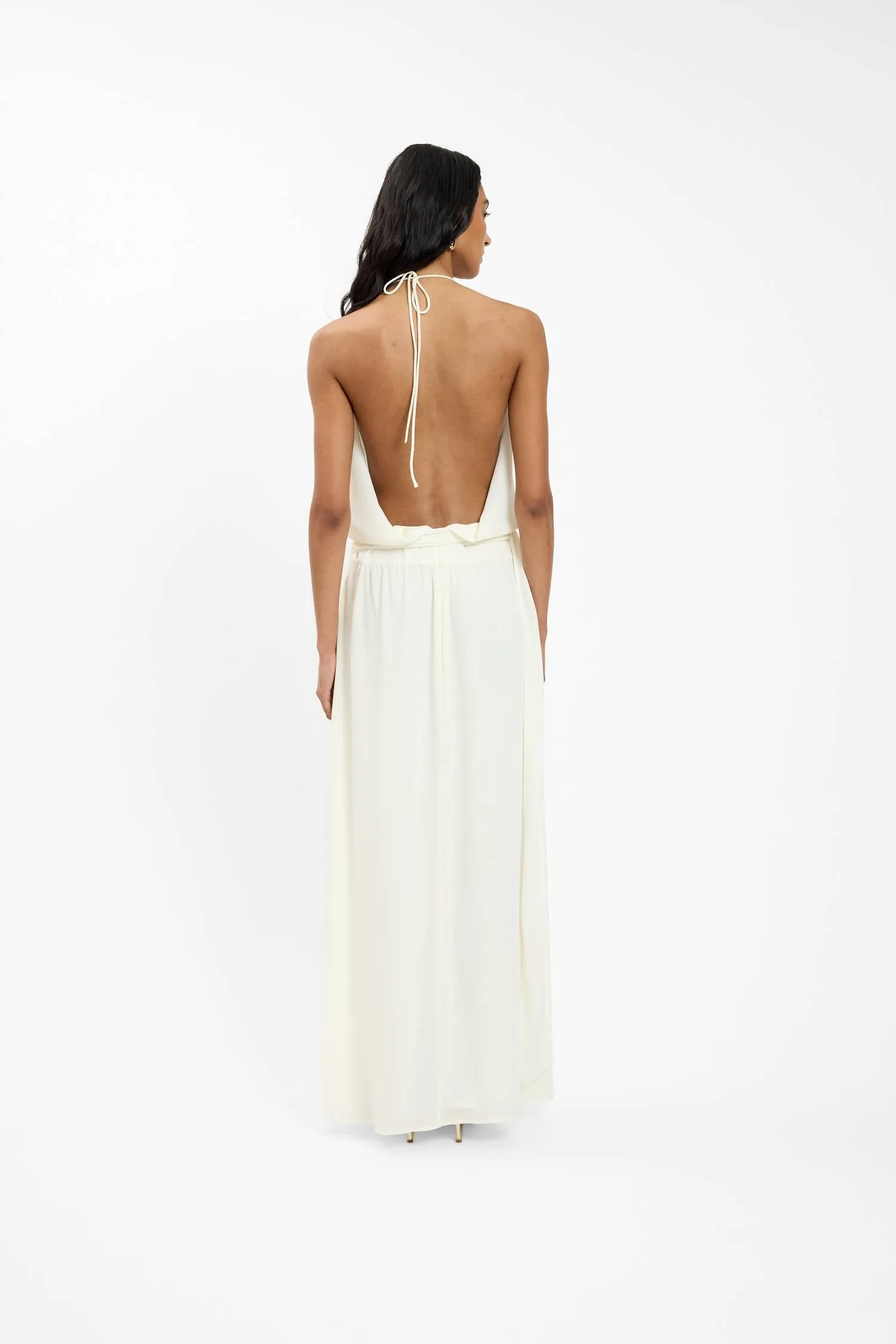Draped Backless Gown | White sold by With Harper Lu product image thumbnail 2