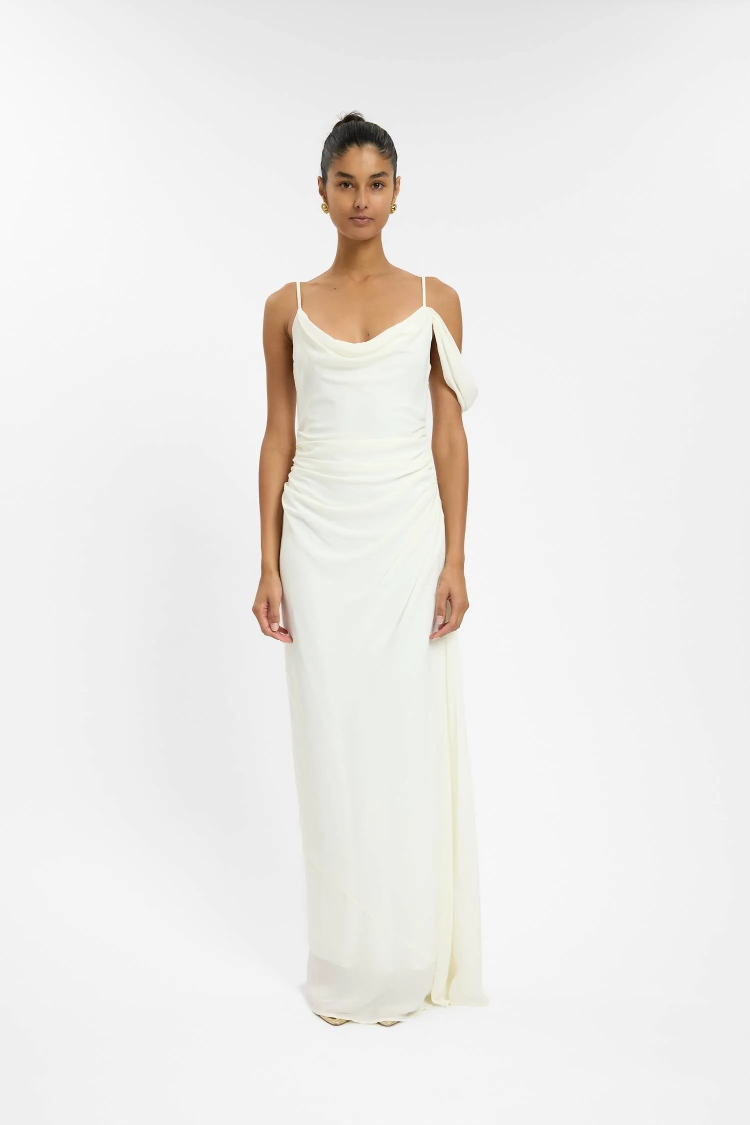 Draped Gown | White sold by With Harper Lu