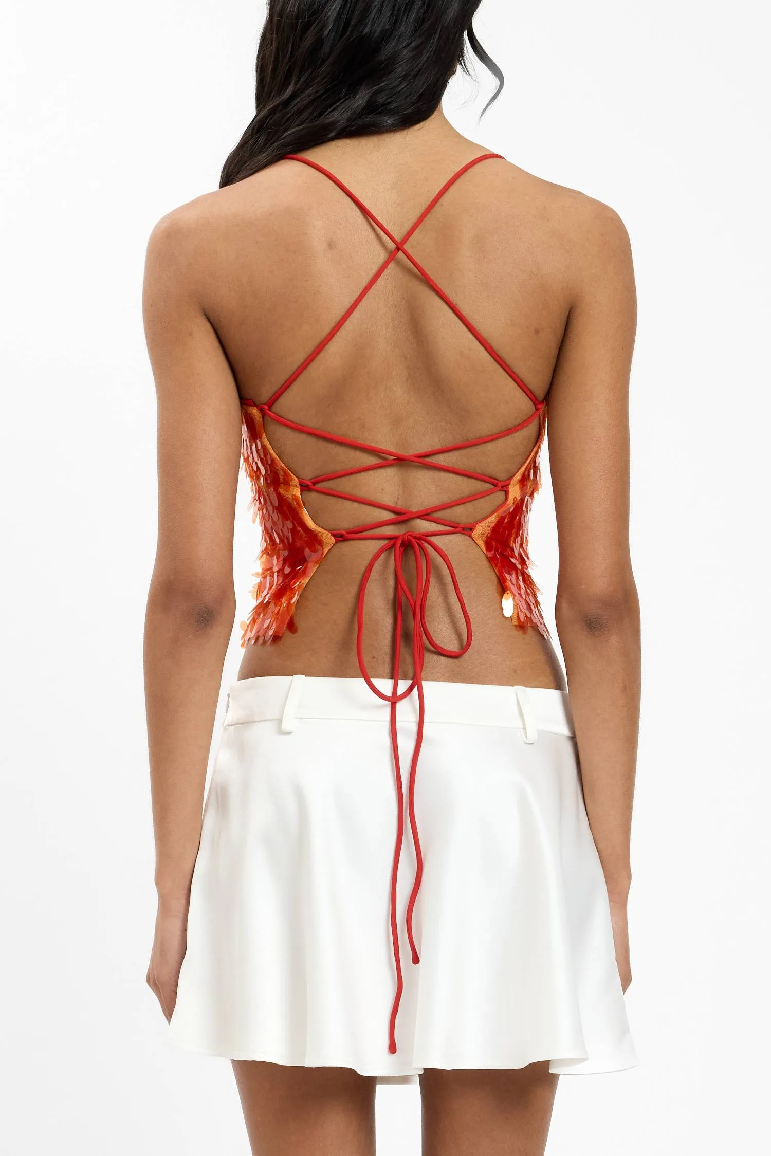 Backless Top | Burnt Orange Sequin sold by With Harper Lu product image thumbnail 3