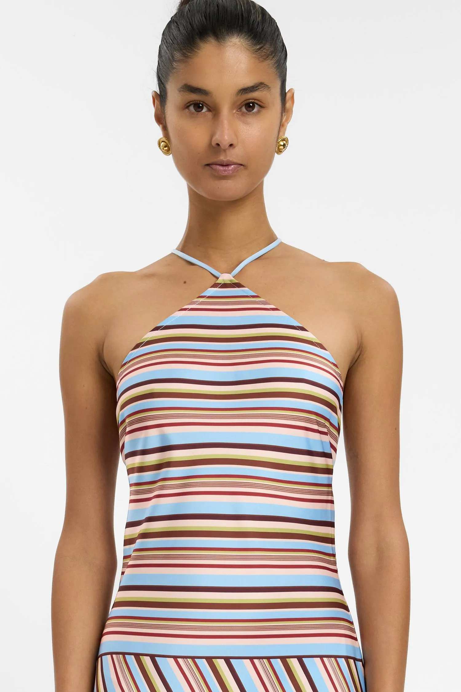 Halter Maxi Dress | Vintage Stripe sold by With Harper Lu product image thumbnail 3