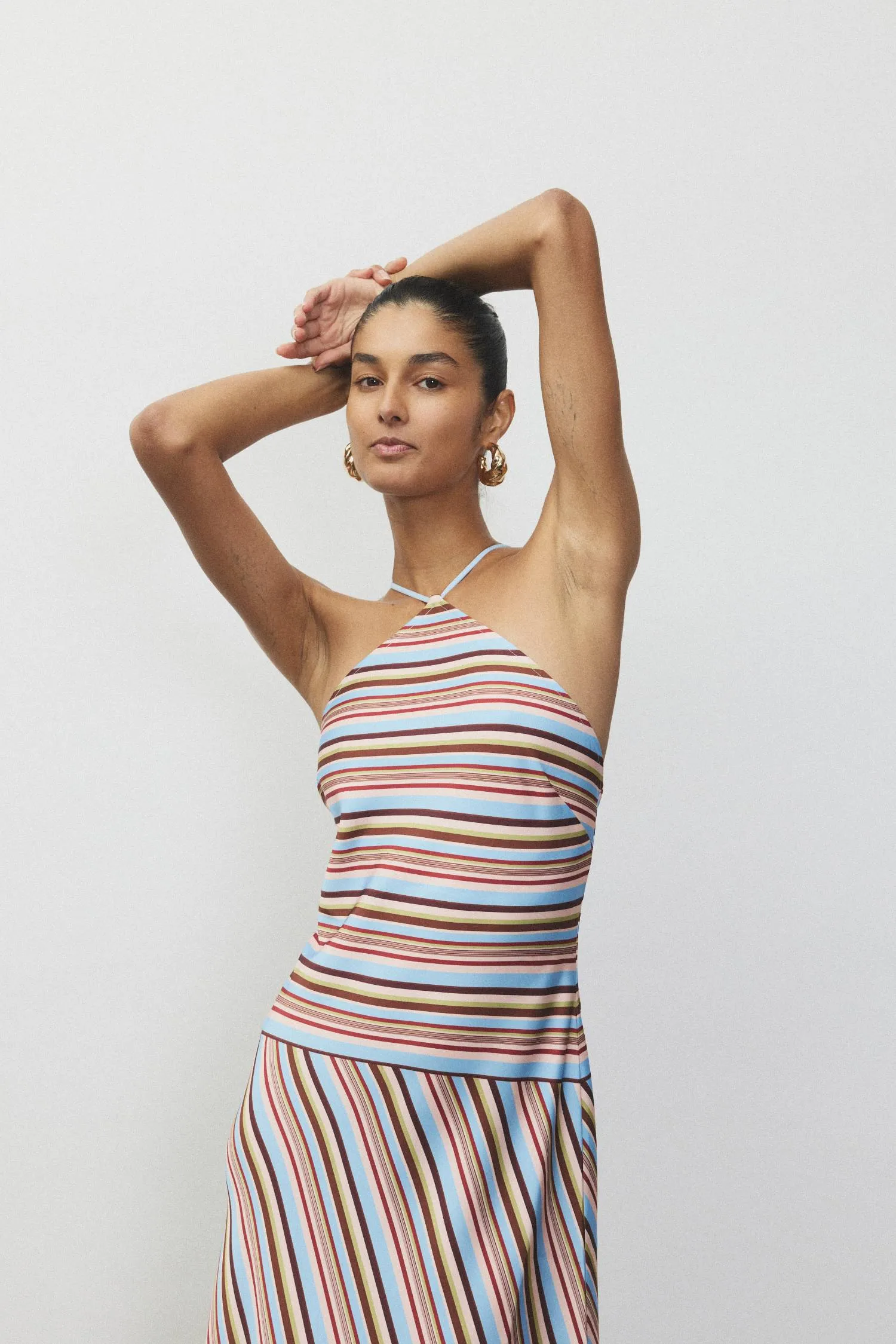 Halter Maxi Dress | Vintage Stripe sold by With Harper Lu product image thumbnail 5