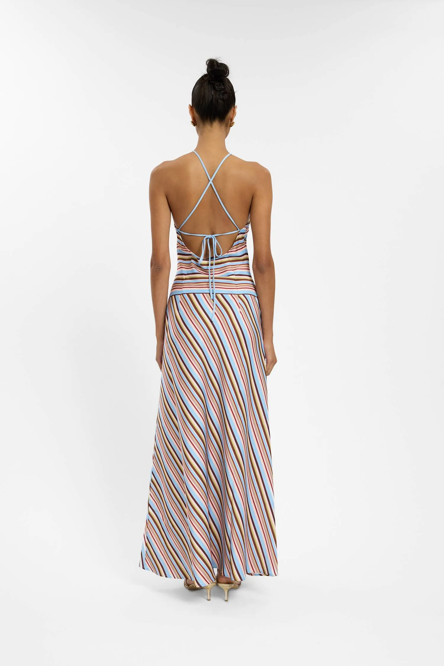 Halter Maxi Dress | Vintage Stripe sold by With Harper Lu product image thumbnail 2