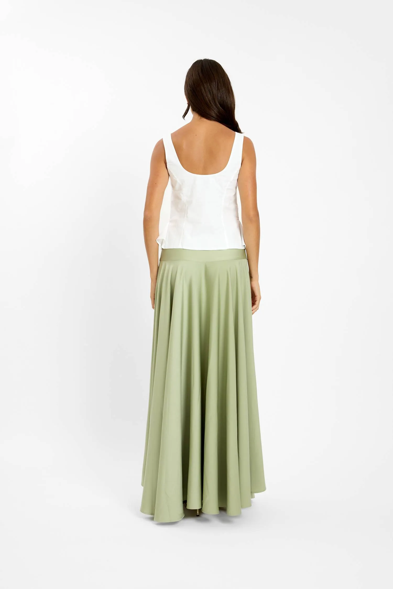 Basque Full Skirt | Pistachio Green sold by With Harper Lu product image thumbnail 2