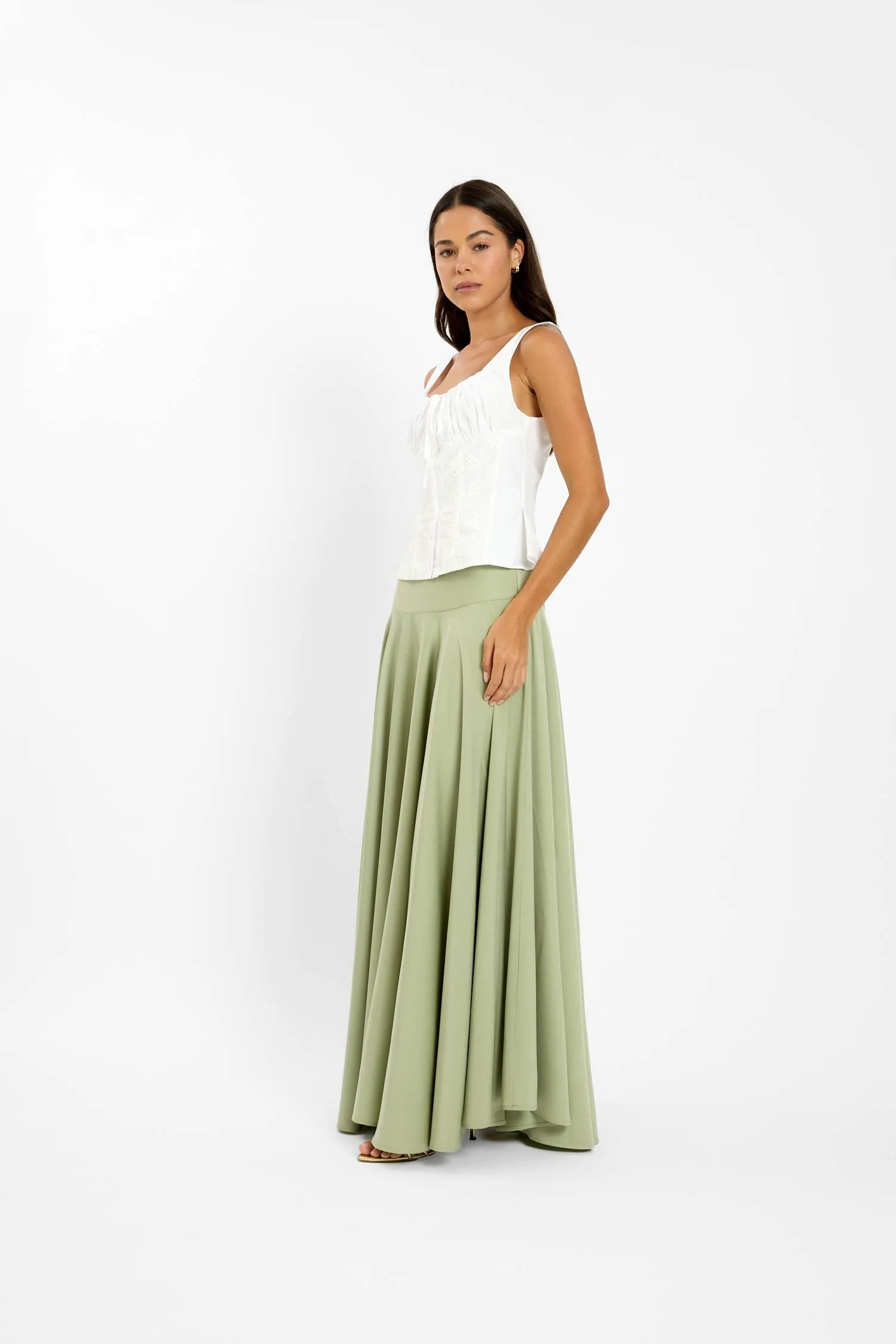 Basque Full Skirt | Pistachio Green sold by With Harper Lu product image thumbnail 4