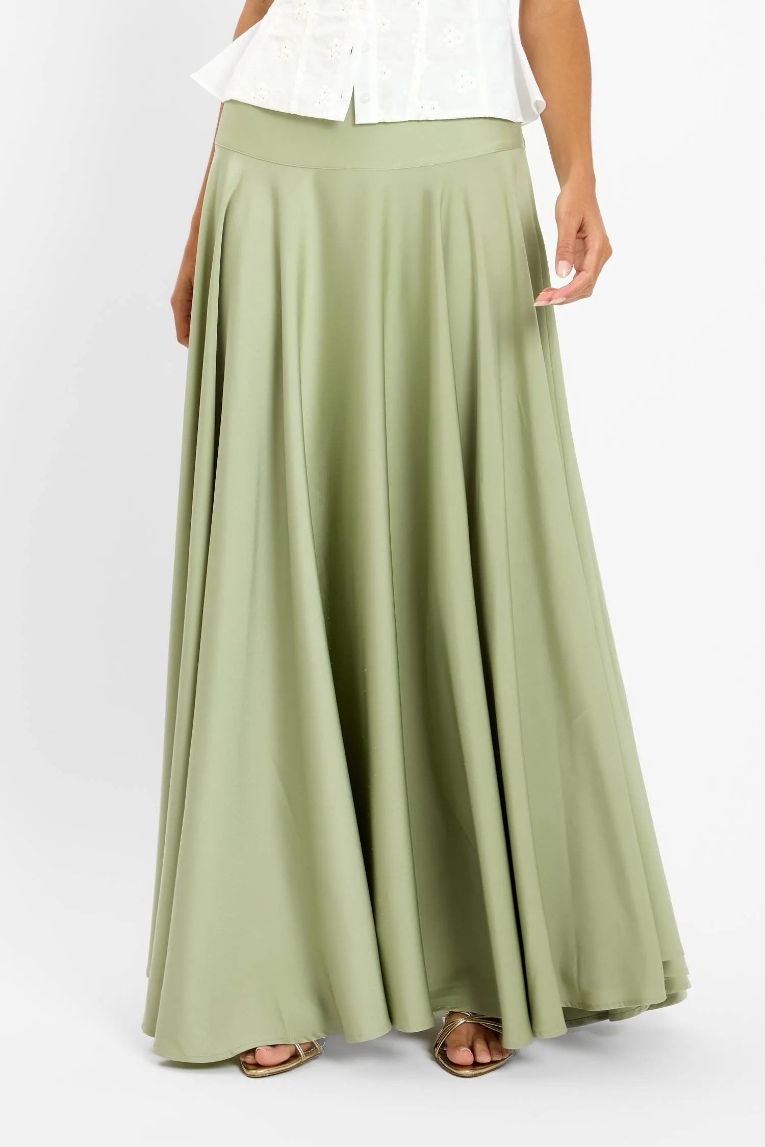 Basque Full Skirt | Pistachio Green sold by With Harper Lu product image thumbnail 3