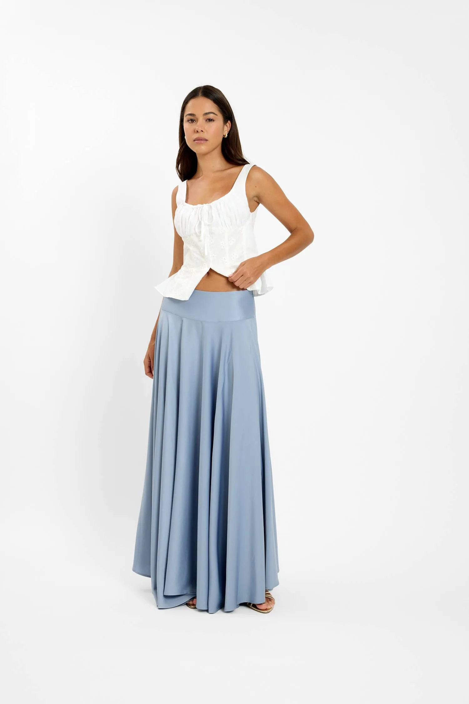 Basque Full Skirt | Ice Blue sold by With Harper Lu