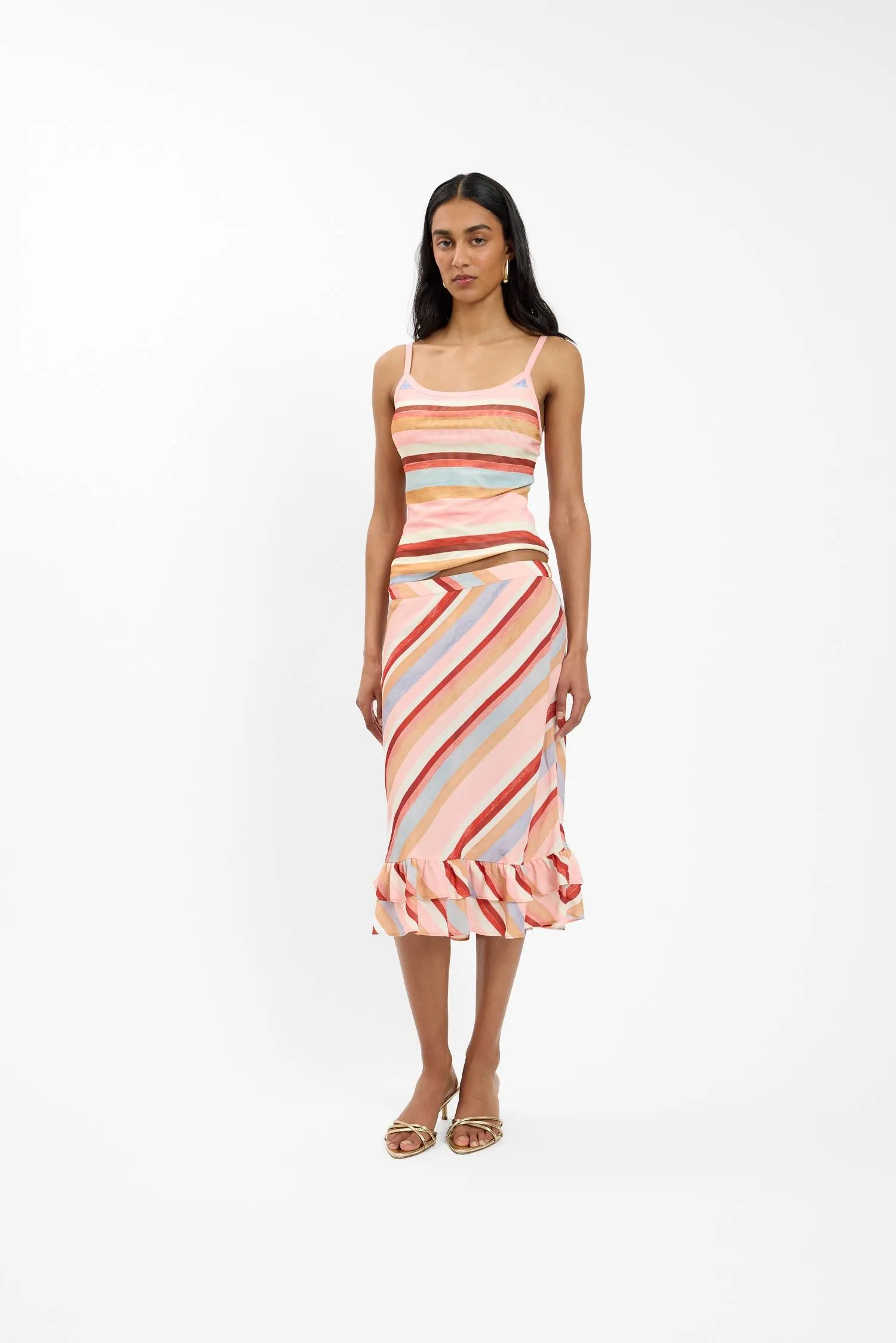 Camisole | Mesh Blush Stripe sold by With Harper Lu product image thumbnail 2