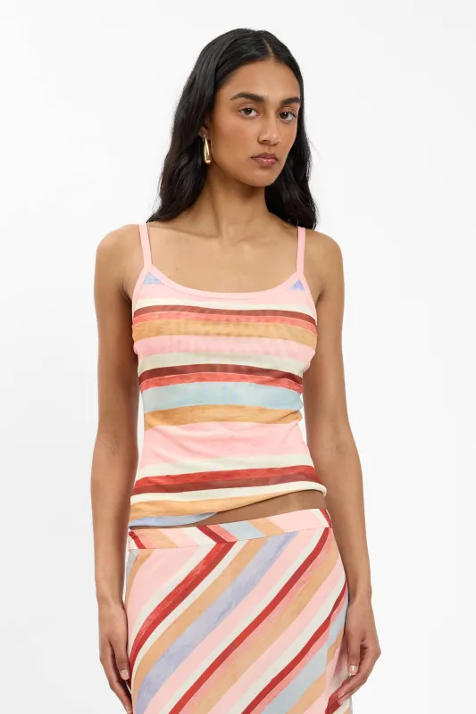 Camisole | Mesh Blush Stripe made by With Harper Lu