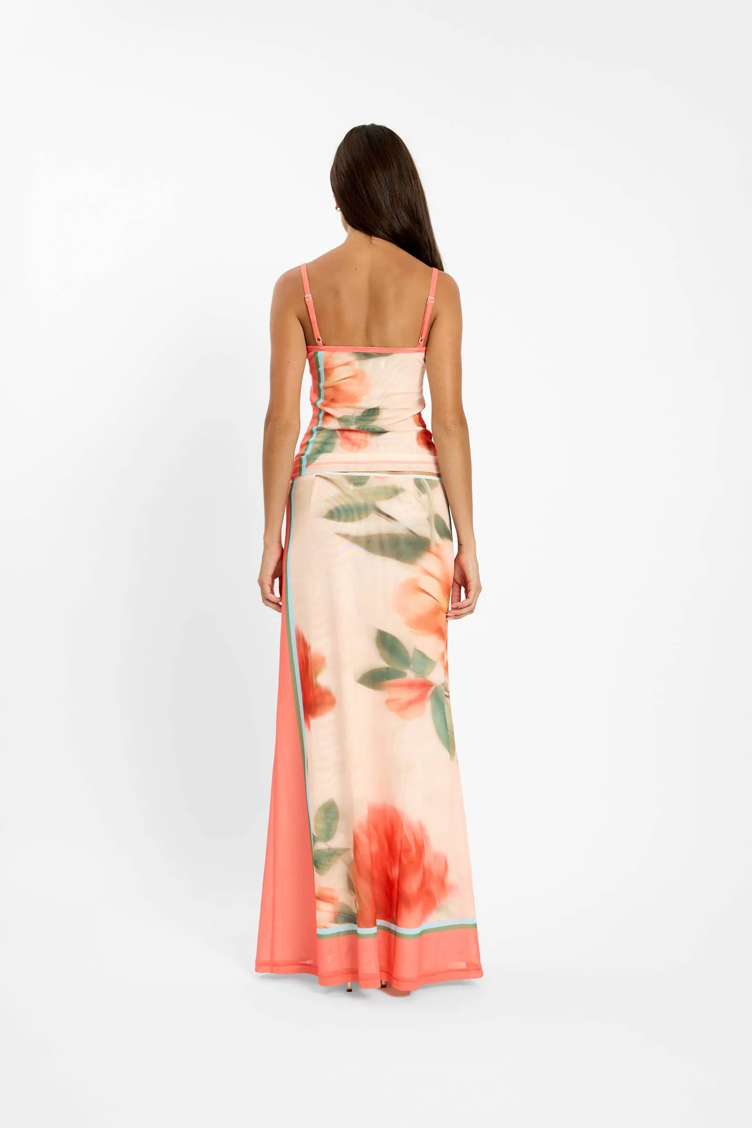 Maxi Skirt | Mesh Peach Floral sold by With Harper Lu product image thumbnail 2