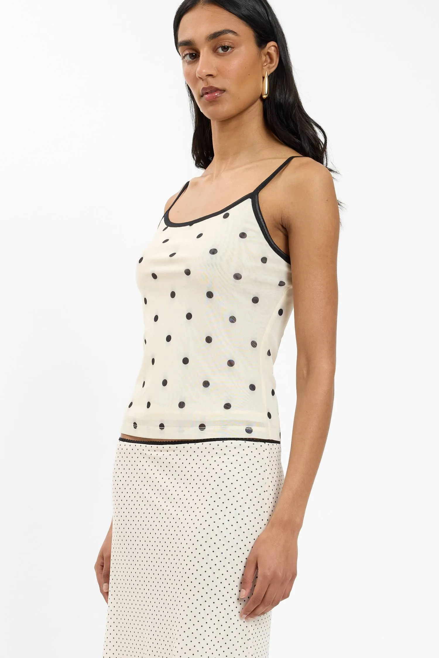 Camisole | Mesh Ivory Polka sold by With Harper Lu product image thumbnail 3