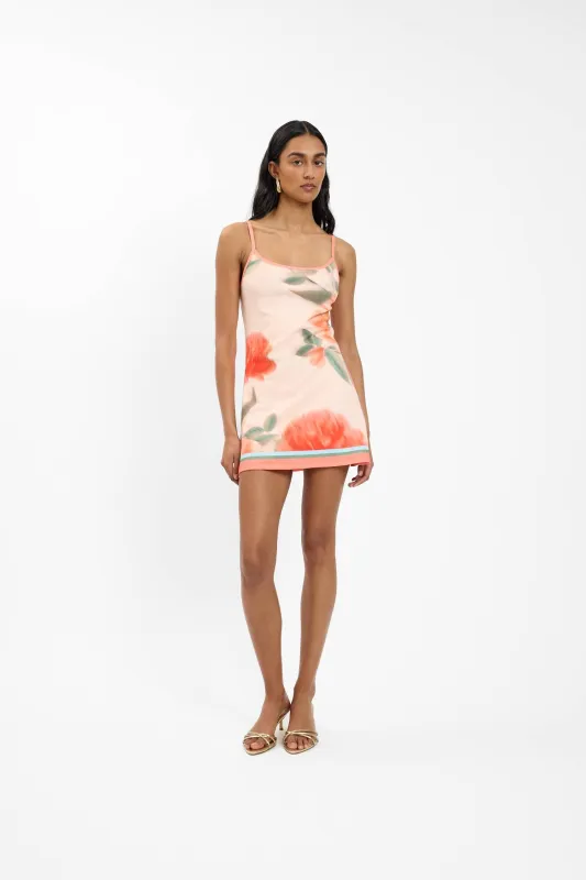 Fitted Mini Dress | Peach Floral made by With Harper Lu