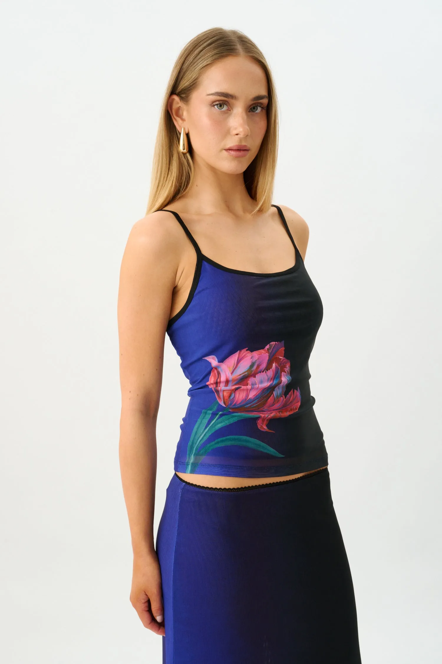 Camisole | Mesh Cobalt Floral sold by With Harper Lu product image thumbnail 4