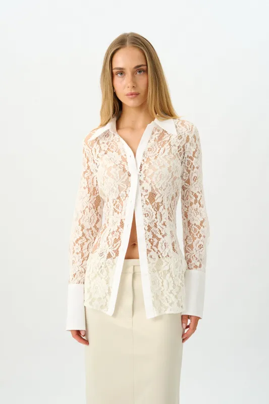 Gina Shirt | White Lace made by With Harper Lu