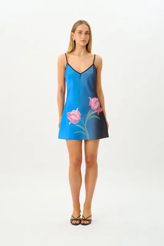 Bias Mini Dress | Cobalt Floral made by With Harper Lu