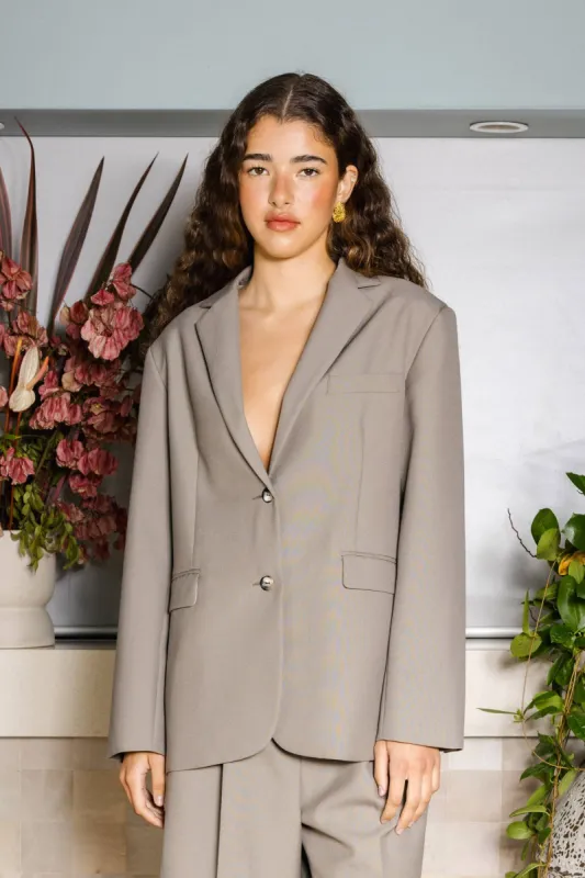 Oversized Blazer | Taupe sold by With Harper Lu