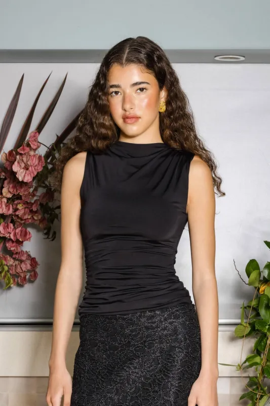 Ruched Tank | Black sold by With Harper Lu