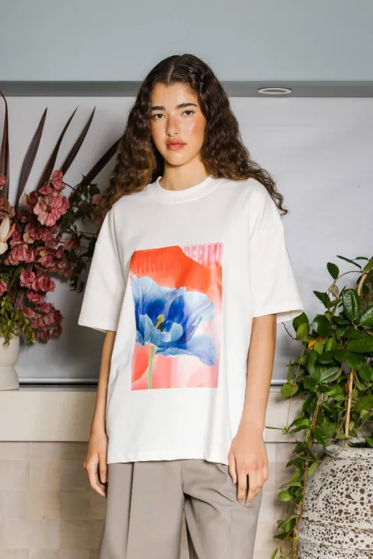 Oversized Tee | Contrast Poppy sold by With Harper Lu