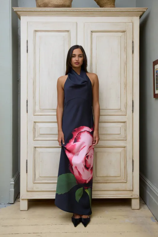 Cowl Slip Dress | Black Rose sold by With Harper Lu