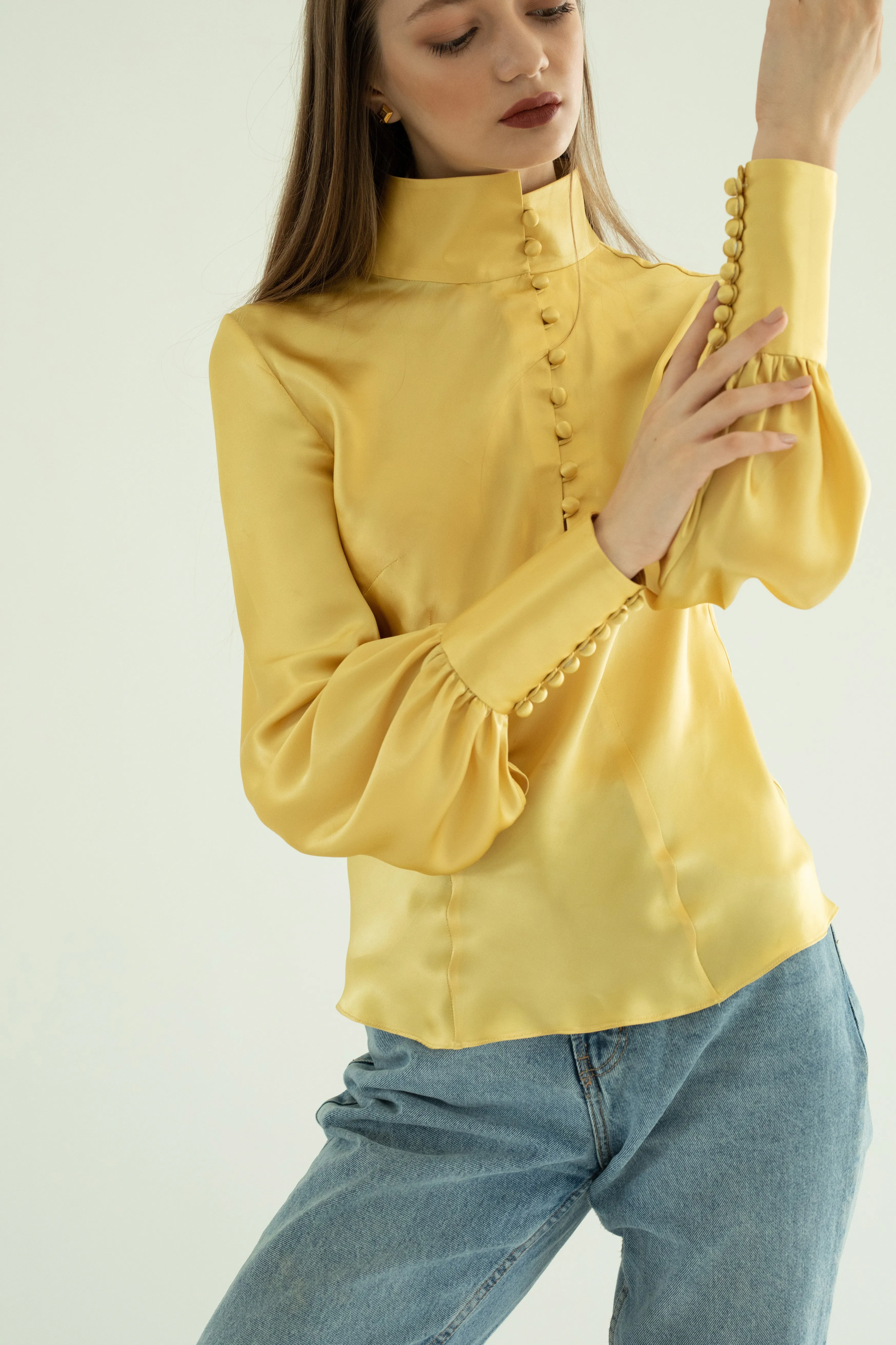 Mandarin Blouse (100% Italian Silk) sold by Stolen Stores product image thumbnail 4